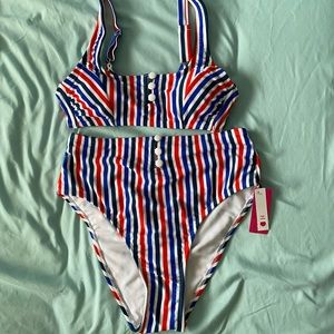 Red, white and blue bikini